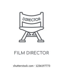 Film director linear icon. Modern outline Film director logo concept on white background from Cinema collection. Suitable for use on web apps, mobile apps and print media.