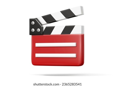 Film Directors ClapBoard. Cinema Equipment. Black Movie Clapper Board Icon. Clap Open for or Festival Symbol Concept. Filmmaking and Video Production. Vector illustration