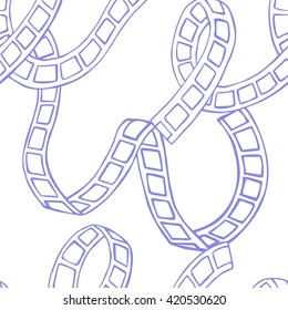film doodle vector illustration seamless pattern background