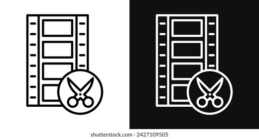 Film editing icon set. Vector illustration