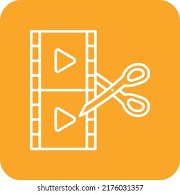 Icono vectorial de edición de película. Se puede usar para imprimir, móviles y aplicaciones web.