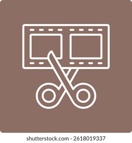 Ícone de vetor do Film Editing. Pode ser usado para impressão, aplicativos móveis e da Web.