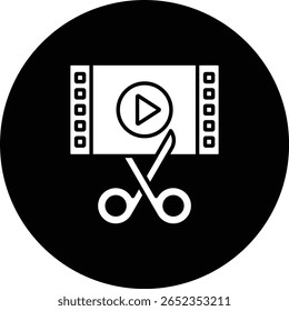 Vektorsymbol für die Filmbearbeitung. Kann für Druck-, Mobil- und Web-Anwendungen verwendet werden.