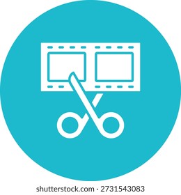 Icono de Vector de edición de película. Se puede utilizar para aplicaciones de impresión, móviles y de Web.