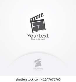 Film entertainment logo, Illustration of clapperboard a symbol of film and cinema production. Entertainment logo template