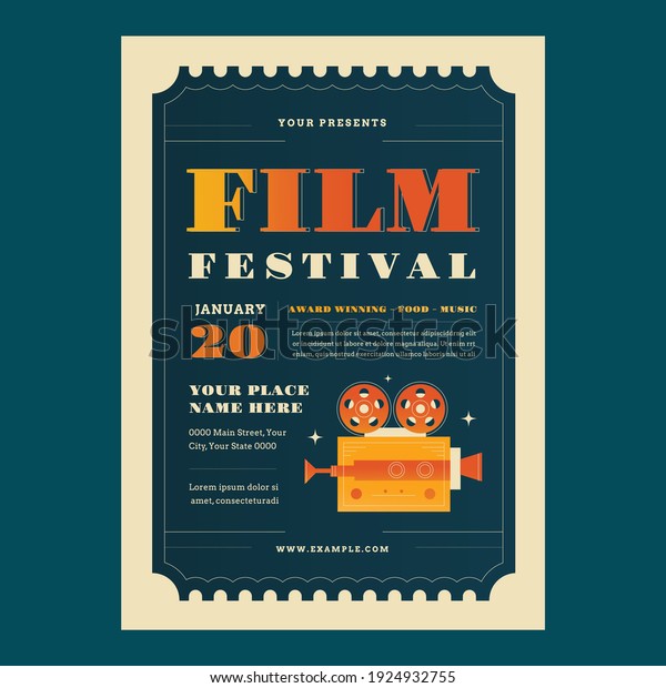 Film Festival Flyer Poster Template Stock Vector (Royalty Free ...