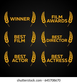 Film Festival Set Laurel Winner Best Stock Vector (Royalty Free ...