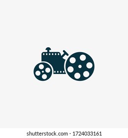 Film Festival Symbols in the form of a tractor or film studio