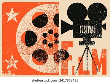 Film Festival typographical vintage grunge style poster design. Retro vector illustration.