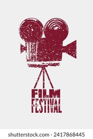 Film Festival typographical vintage grunge style poster design. Retro vector illustration.