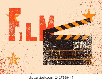 Film Festival typographical vintage grunge style poster design. Retro vector illustration.