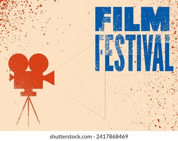 Film Festival typographical vintage grunge style poster design. Retro vector illustration.