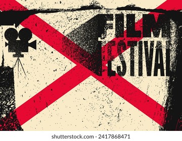 Film Festival typographical vintage grunge style poster design. Retro vector illustration.