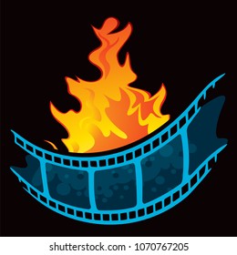 Film at fire created in graffiti style