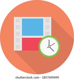 film flat circle with shadow icon