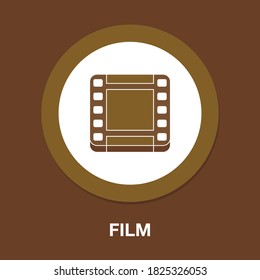 film flat icon - simple, vector, icon for website design, mobile app, ui. Vector Illustration