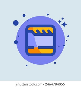 Film flat illustration. Cinema signs vector illustration.