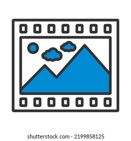 Film Frame Icon. Editable Bold Outline With Color Fill Design. Vector Illustration.