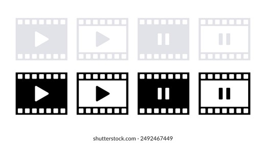 Film frame icons. Film strip 