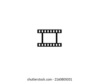 Film frame isolated vector illustration icon. Movie reel emoji illustration icon