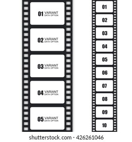 Film frame numbers set, template design element, Vector illustration