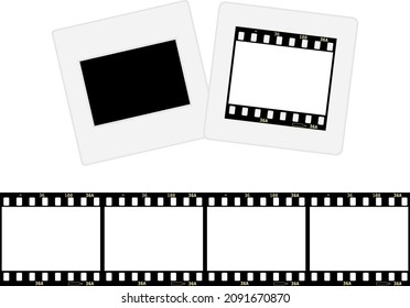 Film frame photo strip high-resolution blank filter. 35mm scan template texture effect.