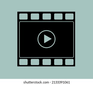film frame play button vector background