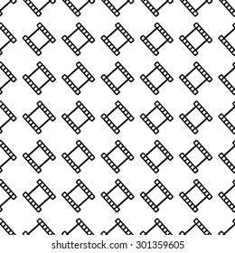 Film Frame vector icon seamless pattern, tiling ornament on white.