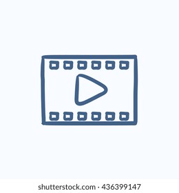 Film frame vector sketch icon isolated on background. Hand drawn Film frame icon. Film frame sketch icon for infographic, website or app.