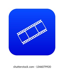 Film with frames icon digital blue for any design isolated on white vector illustration