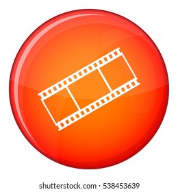 Film with frames icon in red circle isolated on white background vector illustration