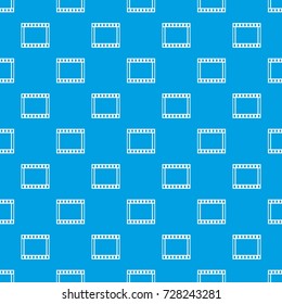 Film with frames movie pattern repeat seamless in blue color for any design. Vector geometric illustration