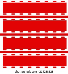 Film frames on white background