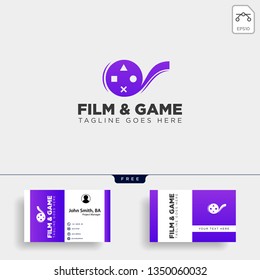 film game cinema joystick simple logo template vector illustration icon element