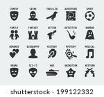 Film genres vector icon set