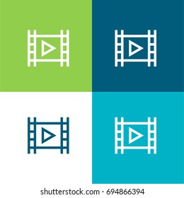 Film green and blue material color minimal icon or logo design