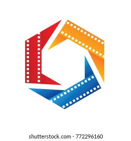 film hexagon vector