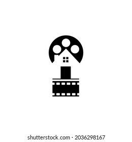 film and house roll icon vector, cinema logo inspiration