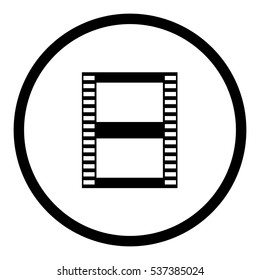 Film icon in circle on white background