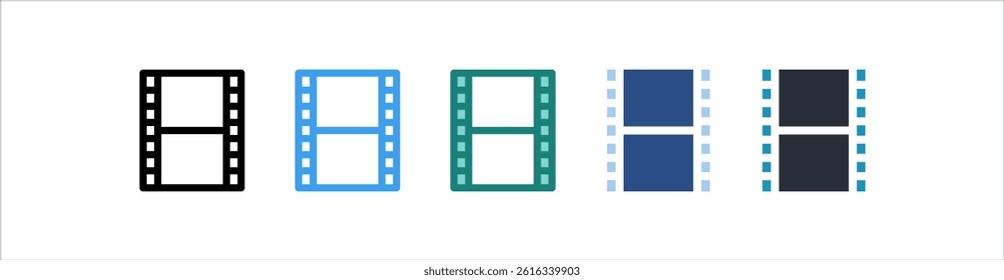 Film Icon In Different Style Vector