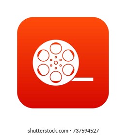 Film icon digital red for any design isolated on white vector illustration