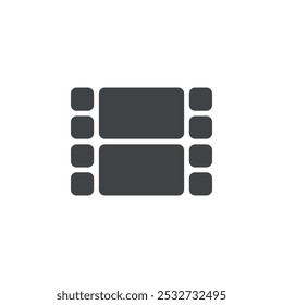 Ícone de filme plano e design de conjunto simples