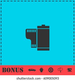 Film icon flat. Simple vector symbol and bonus icon