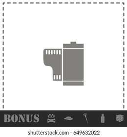Film icon flat. Simple vector symbol and bonus icon
