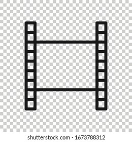 Film icon in flat style. Movie vector illustration on white isolated background. Video business concept.