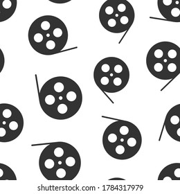 Film icon in flat style. Movie vector illustration on white isolated background. Video seamless pattern business concept.