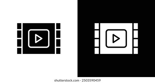 Film icon Flat vector set outline
