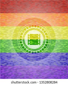 film icon inside lgbt colors emblem 