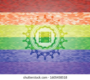 film icon inside lgbt colors emblem 