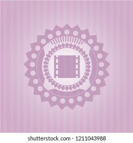 film icon inside pink icon or emblem